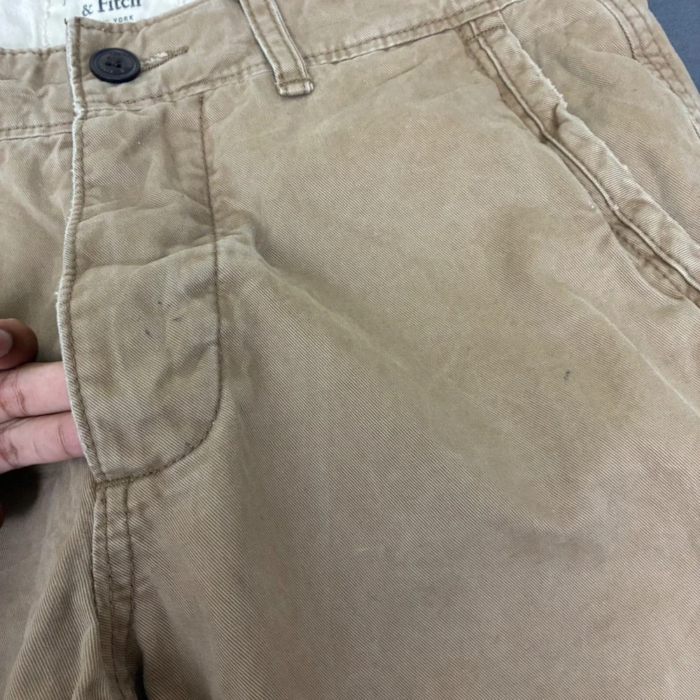 Y2K Abercrombie & Fitch Khaki Chino Straight Leg Pants Men's Size 32x30 Brown